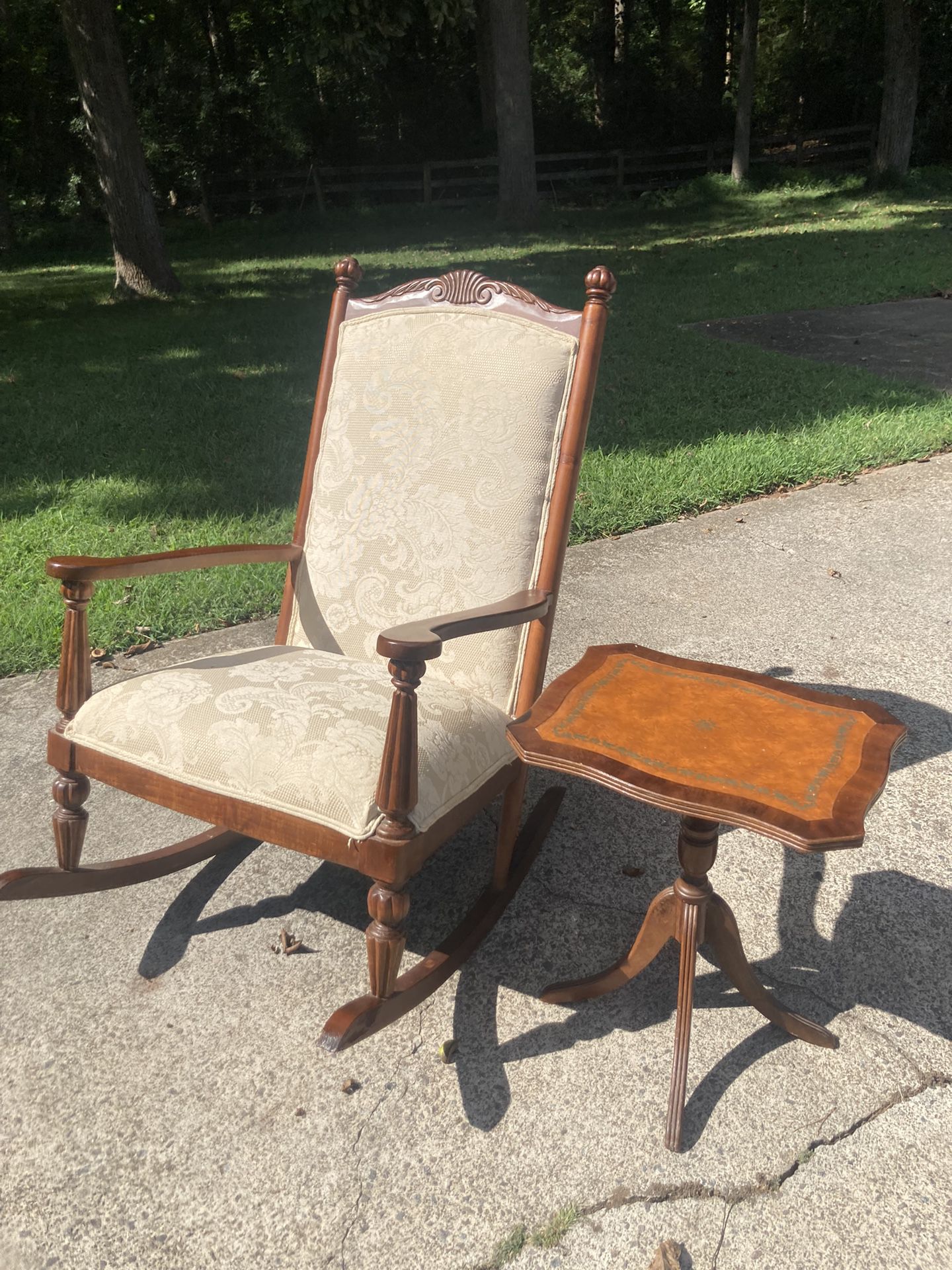 Antique Victorian Walnut Xl Rocking Chair.  