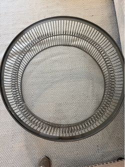 Crate and barrel metal and glass coffee table
