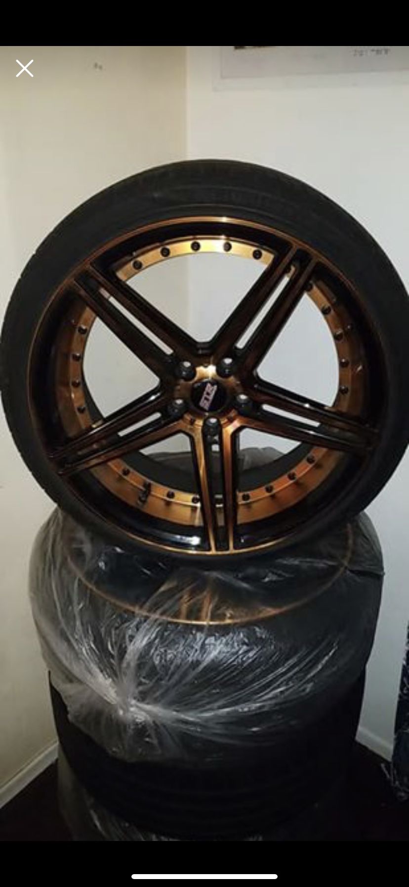 Rims 20” Bronze with Black STR New Tires