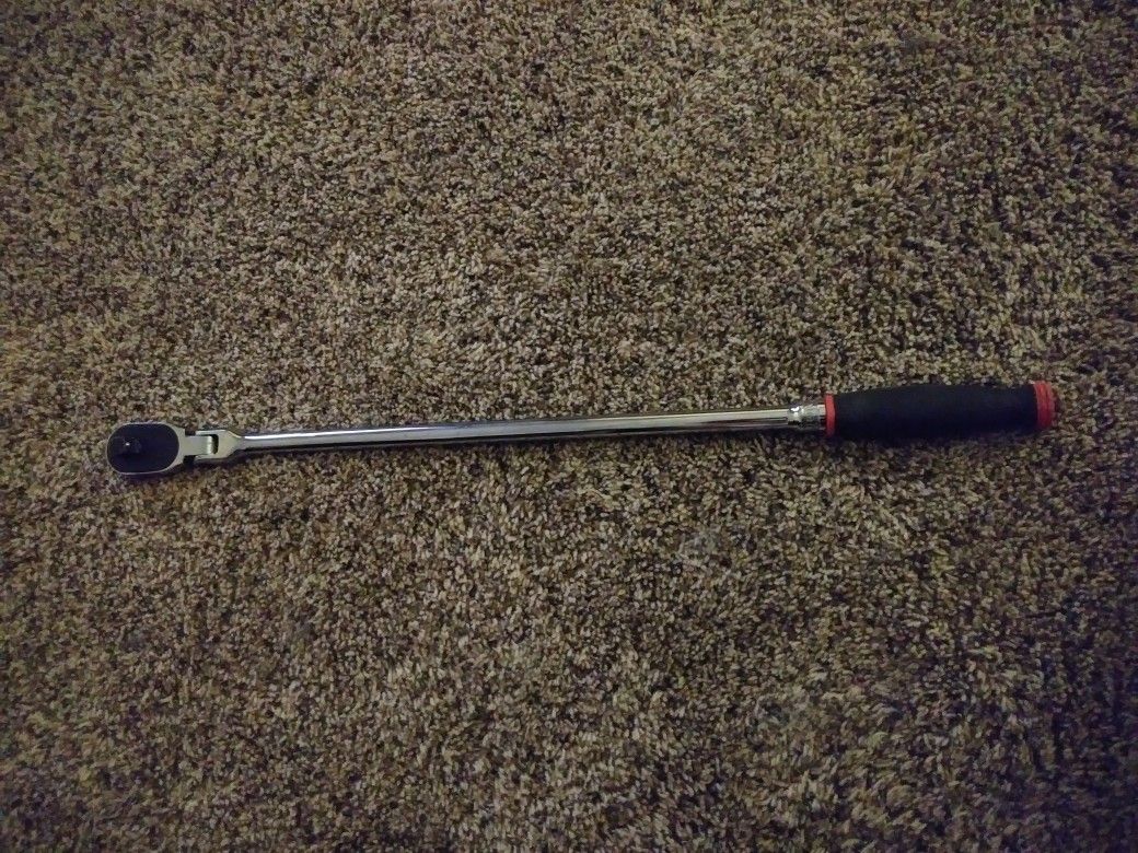 Snap on ratchet SHLF 80A flex head long handle comfort grip 1/2" drive ratchet used