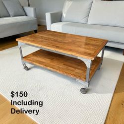 World Market Aiden Wood & Metal Rustic Industrial Coffee Table – Free Delivery