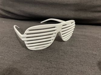 White Shutter Shades Novelty Sunglasses