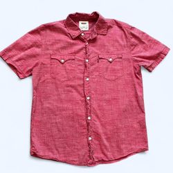 Levi's Men’s Small Red Short Sleeve Casual Button Up Shirt