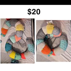 Soft Plush 2-in-1 Baby Support Seat for Tummy Time and Early Sitting - Portable