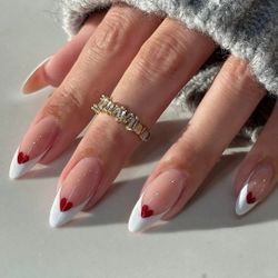 Hailey-Inspired Trendy Press-On Nails with Unique Decorations