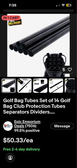 Golf dividers for golf bag .