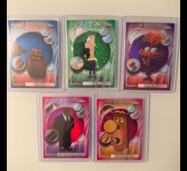 2026 Topps Chrome Disney Numbered Lot (5) Emile, Ferb, Anxiety
