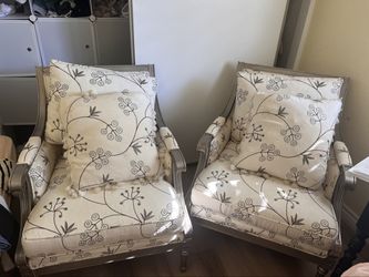 Ethan Allen Floral Armchairs — Set of 2