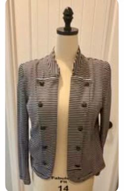 Tommy Hilfiger Striped Military Band Knit Jacket Blazer