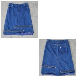 Vtg Oilily Denim Skirt