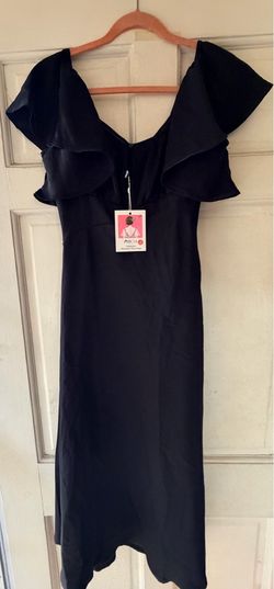 Black Ruffle Midi Dress with Tags