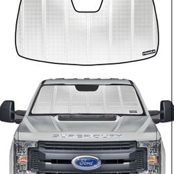 Windshield Sun Shade for 2021-2025 Ford F-150. Front Window Sunshade with Storage Bag B