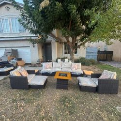 Sunbrella Fabric Patio Furniture Set Sunbrella Cushions Patio Sofa Set High Quality Fire Pit Propane Deep Seating Cushions