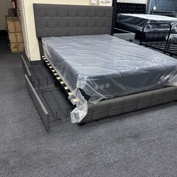 NEW QUEEN AND KING STORAGE BED WITH PROMOTIONAL MATTRESS AND FREE DELIVERY