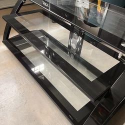 Tv Stand  3 Glass Shelves 50 In L x 20 In W.
