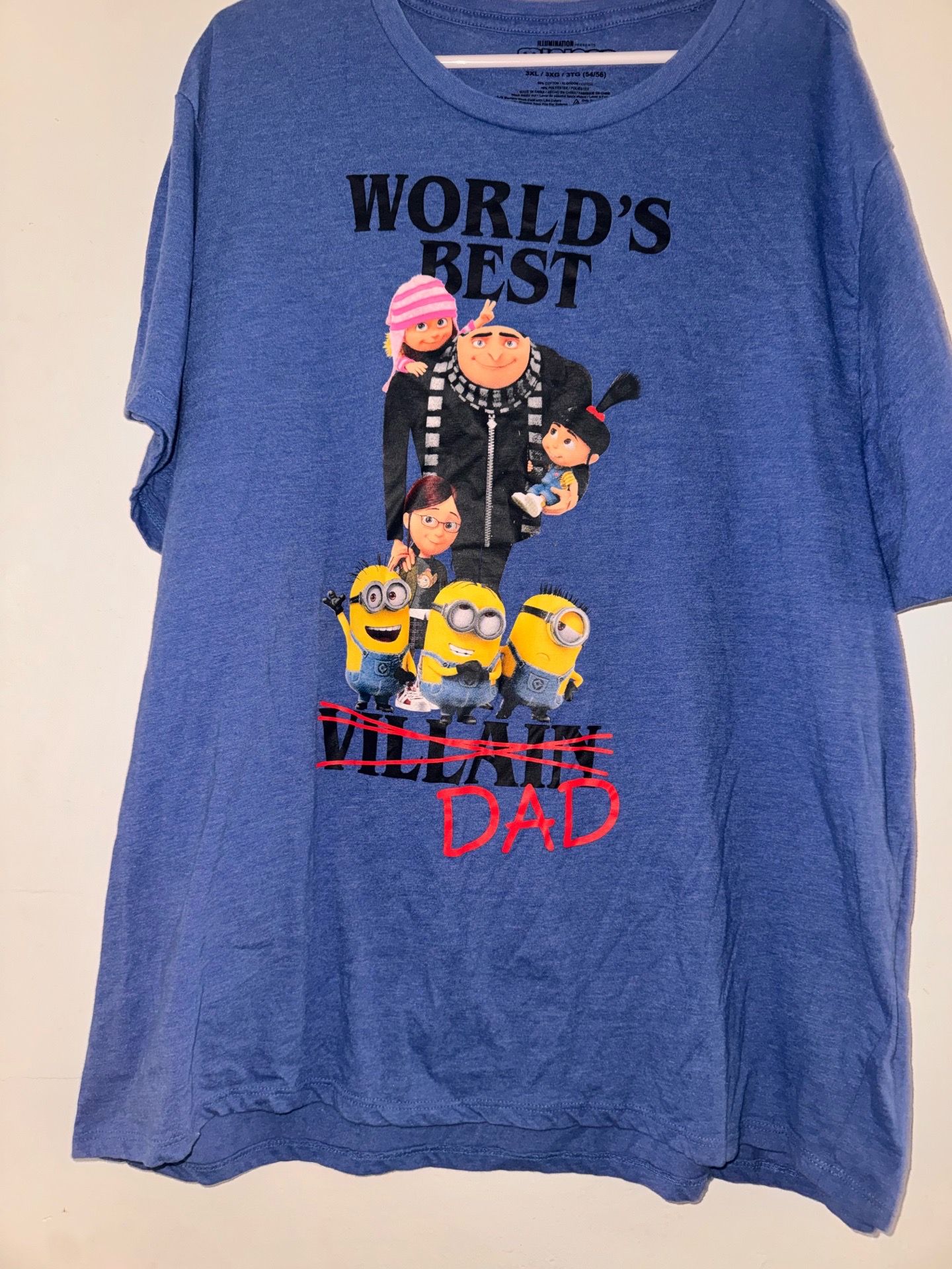 Ilumination Despicable Me World's Best Dad Gru & Minions Blue Graphic T-Shirt