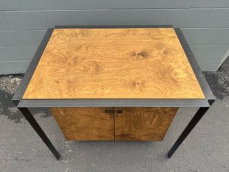 Metal Frame Wood Top Table