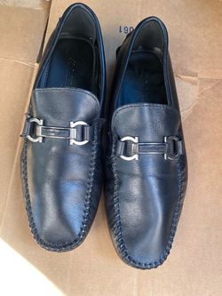 Salvatore Ferragamo Men’s Black Leather Slip-On Dress Loafers eur. 42