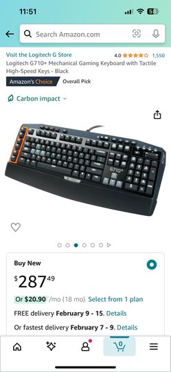Logitech G710+ Gaming Keyboard