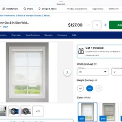 LEVOLOR 2-in White Faux Wood Blinds 59”x64”