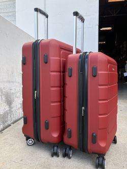 Luggage Expandable Travel Suitcase with Wheels Red Wine Suitcase 2pcs