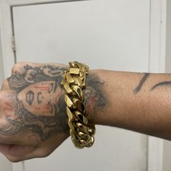18k Box Lock Gold Plated Braclet 