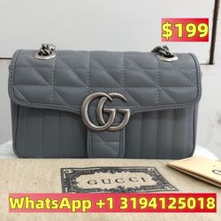Gucci Gg Marmont Black Leather Shoulder Bag
