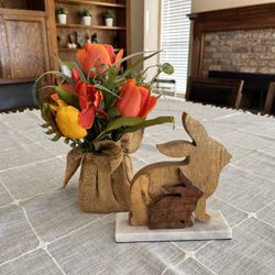 Artificial Flowers & Easter Bunny