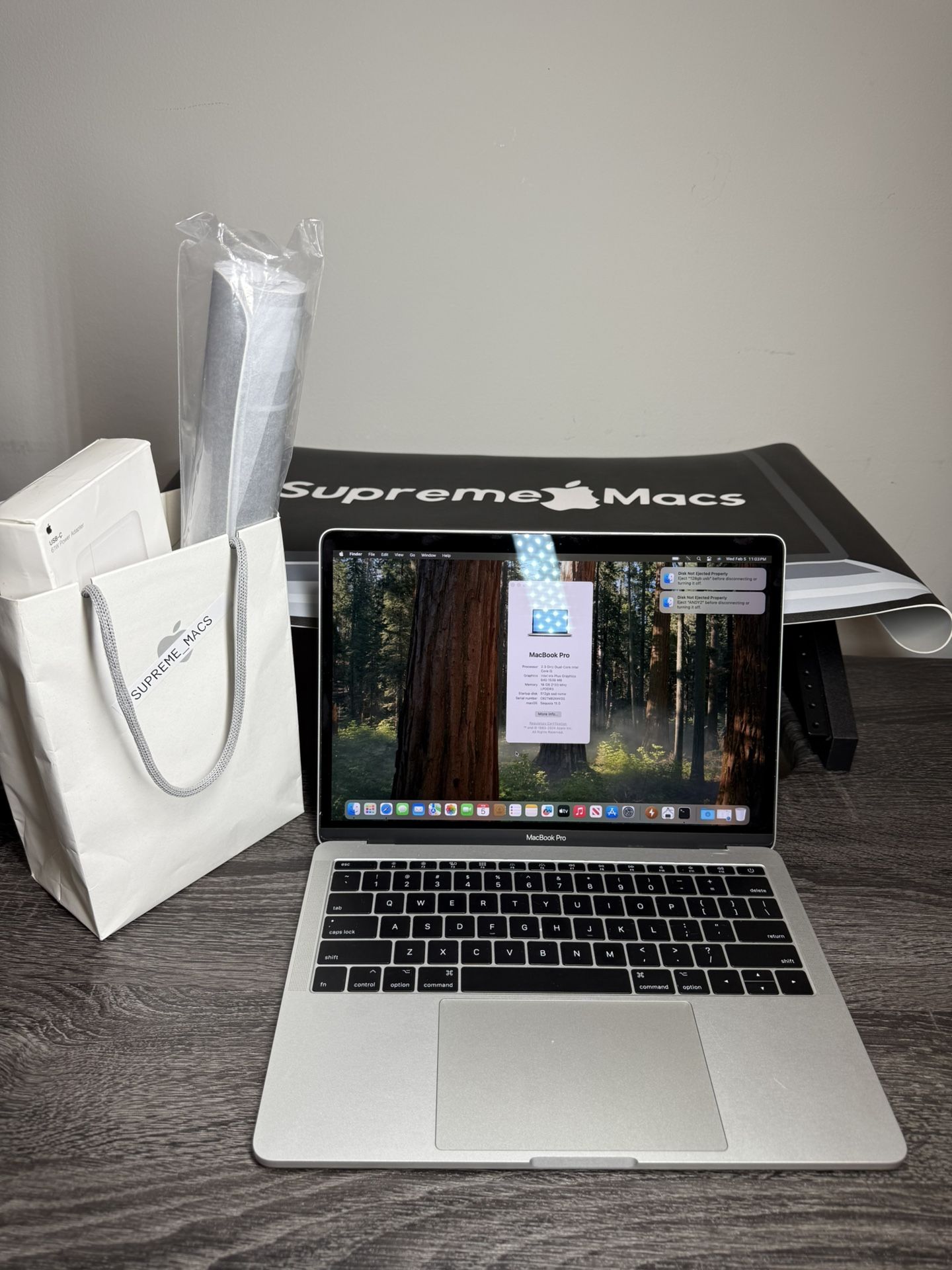 Apple MacBook Pro 13” 16GB RAM 512GB SSD MACOS SEQUOIA 2024 new battery