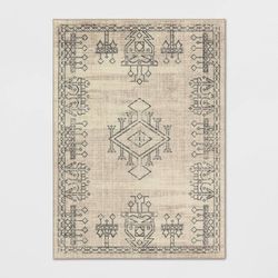  5'x7' Hancock Distressed Center Motif Rug Beige NEW 