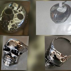 Ring Set Stainless Steel Size 12. 2pc Set Skull & Vorhees 