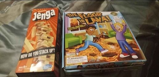 Classic Jenga and The Floor is Lava Board Games