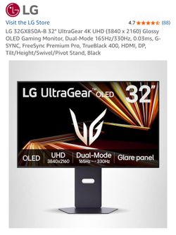 LG 32GX850A-B 32" UltraGear 4K OLED Gaming Monitor