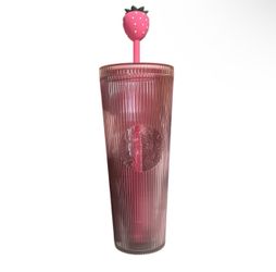 Starbucks PINK DRINK COLLECTION 2026 LIMITED Strawberry Topper 24oz Cup