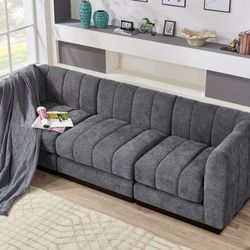 Convertible 3-seater sofa Modular combination sofa with recliner SKU: LX02-GREY-3