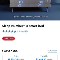 Sleep Number i8 Smart Bed $399.99 