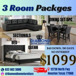 3 ROOMS PACKAGE DEAL /$49 & TAKE IT HOME 