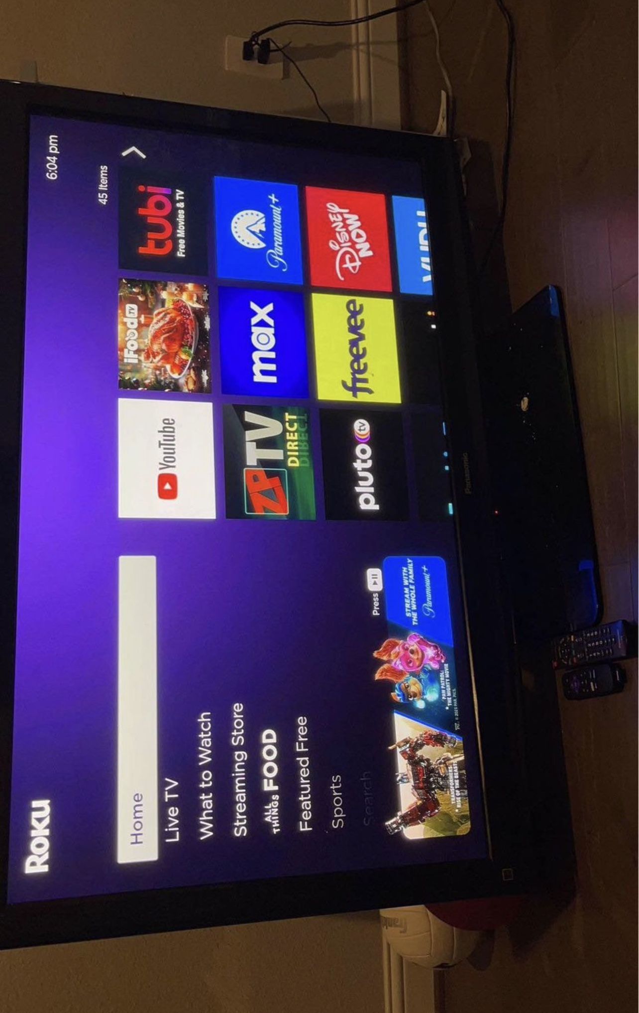 Panasonic 55” Had Plasma Tv Used With Roku Smart Device