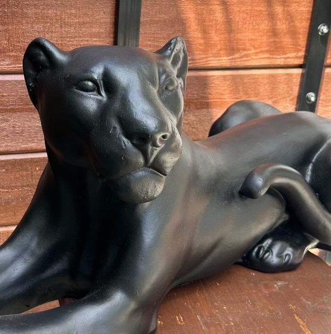 Vintage Mid Century Ceramic Black Panther — 1960’s  — Length 34"