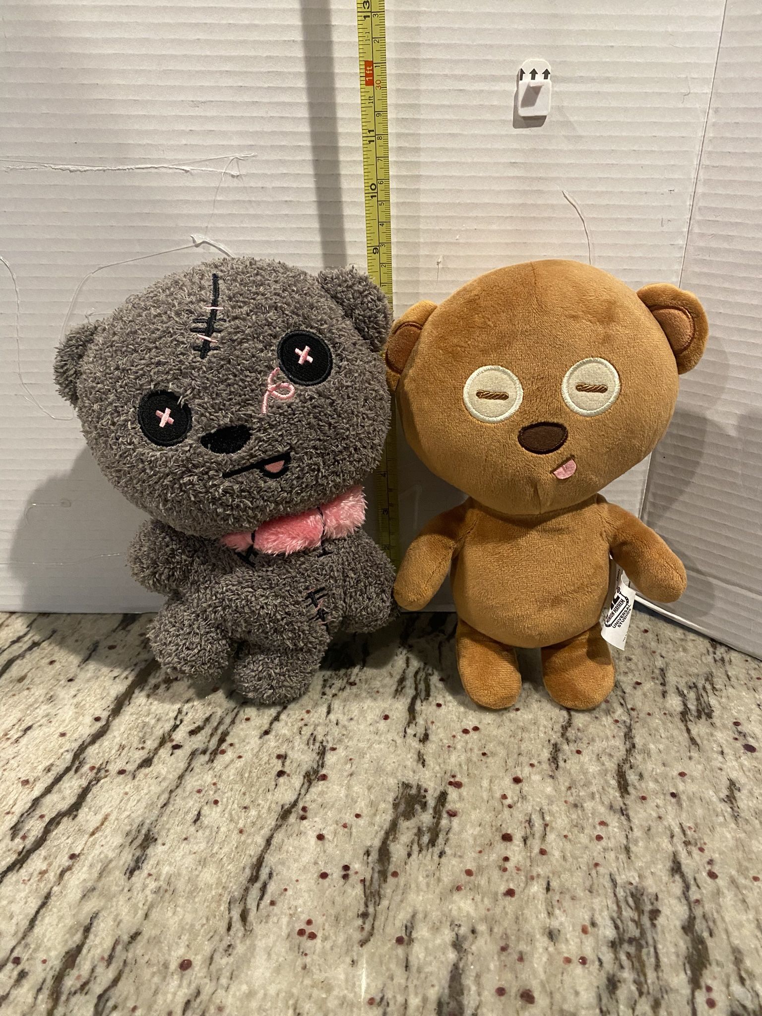 Zombie Tim Teddy Bear & Tim Teddy Plush Universal Studios Despicable Me 9"