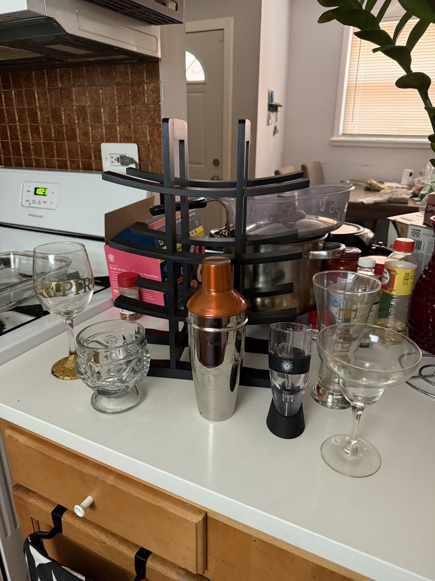 Wine Rack, Shaker And Wine Aerator