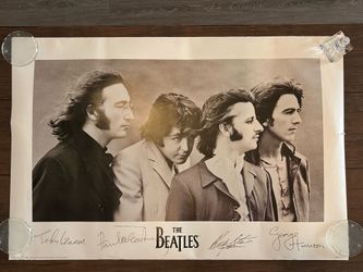 Vintage 1991 The Beatles Apple Corps ACL603 Litho Poster 24x36 Fab Four