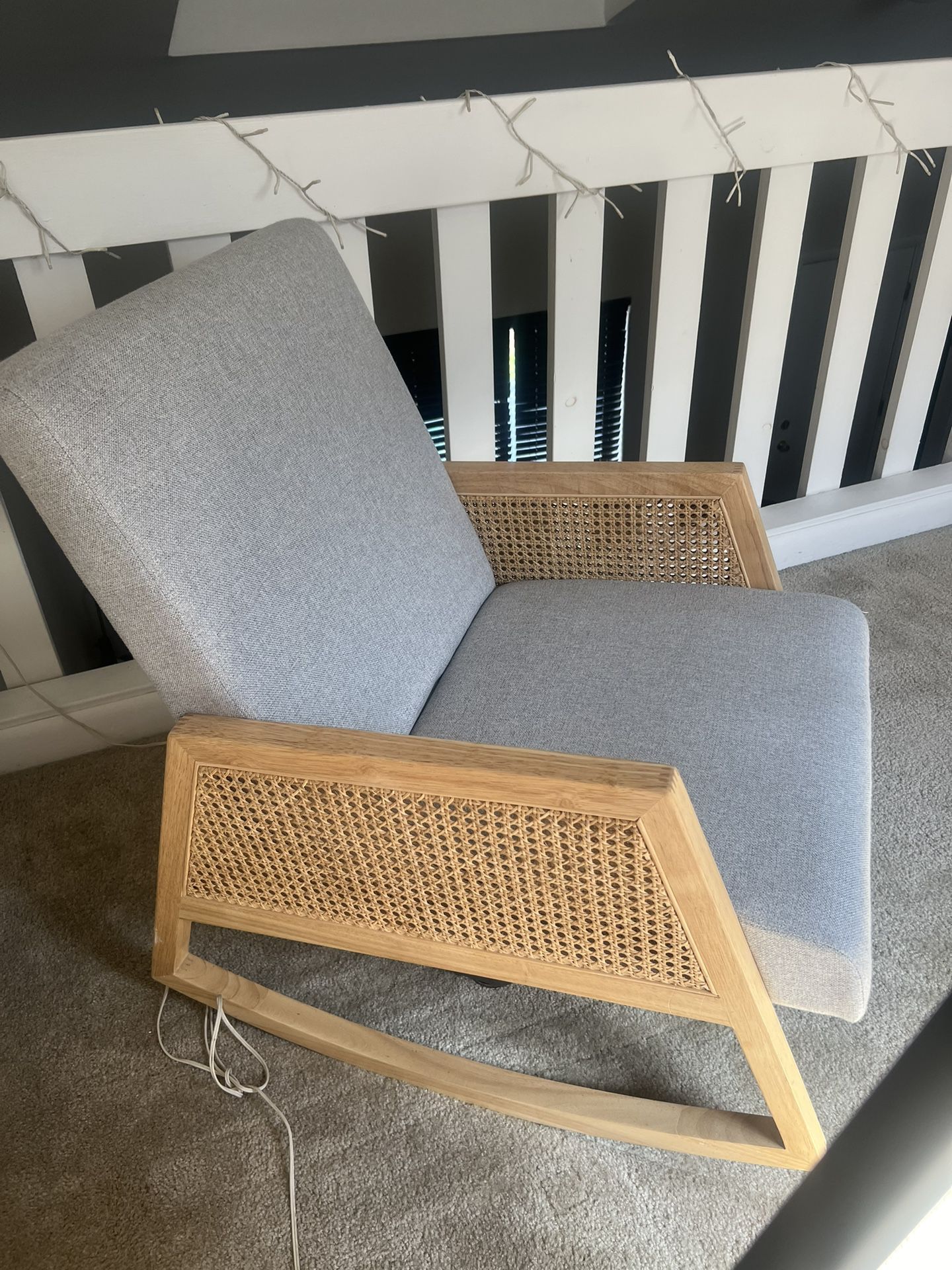 Rocking Chair gray Fabric 