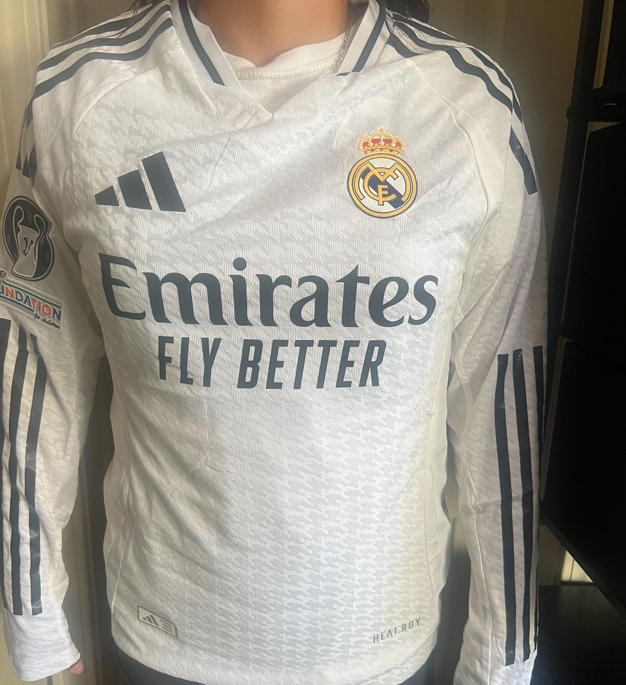 Soccer fútbol Real Madrid long sleeve new patch of champions 15 - Main Image