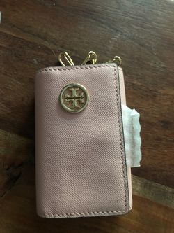 Brand new Tory Burch rose sachet color keychain and wallet brand new