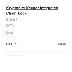 Bike Chain- Kryptonite Keeper Integrated  Chain Lock