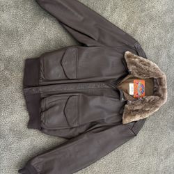 VINTAGE COOPER US AIR FORCE LIGHT LEATHER JACKET TYPE A2 SIZE 46R