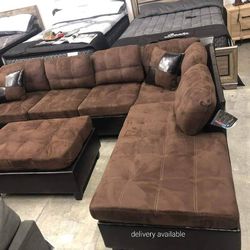 Brown-Black Reversible Storage Ottoman With Sectional,seccional,couch/Living/Ask For A DISCOUNT CODE, Financing Options 