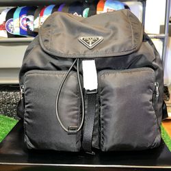 PRADA ZAINETTO UNISEX BLACK TESSUTO  BACKPACK