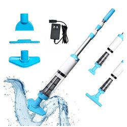 3 in 1 Cordless Rechargeable Pool Vacuum, Over 100 Mins Running Time, Handheld Pool Cleaner Ideal for Spas, Hot Tubs and Small Pools for Sand and Debr